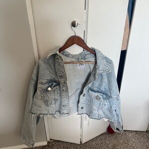 Zara Cropped Jean Jacket